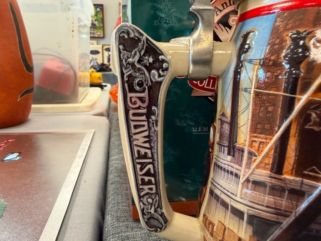 ANHEUSER-BUSCH 1999 AND 2003 MEMBERSHIP STEINS THE GOLDEN AGE OF BREWING AND HISTORICAL ADVERTISING - 5