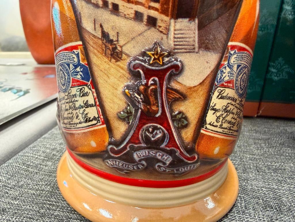 ANHEUSER-BUSCH 1999 AND 2003 MEMBERSHIP STEINS THE GOLDEN AGE OF BREWING AND HISTORICAL ADVERTISING - 9