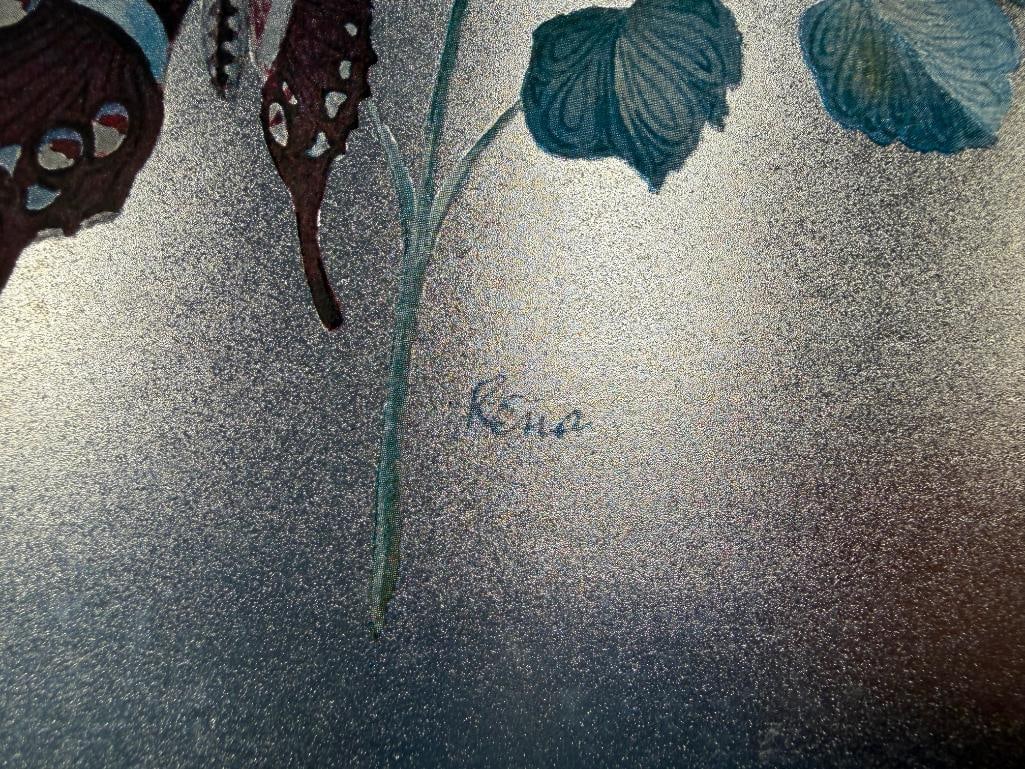 RENA FENNESSY BRITISH ARTIST LIMITED EDITION BIRD AND BUTTERFLY FOIL PRINTS - 5