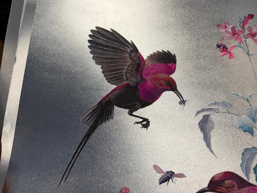 RENA FENNESSY BRITISH ARTIST LIMITED EDITION BIRD AND BUTTERFLY FOIL PRINTS - 8