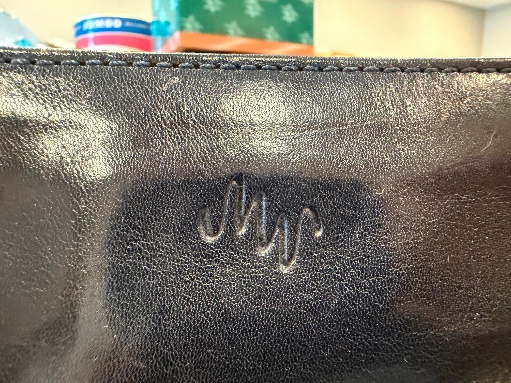 BLACK LEATHER DESIGNER PURSES MONSAC NEW YORKA AND POL RALPH LAUREN - 10