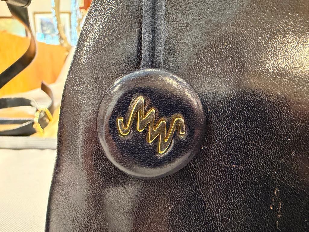BLACK LEATHER DESIGNER PURSES MONSAC NEW YORKA AND POL RALPH LAUREN - 11