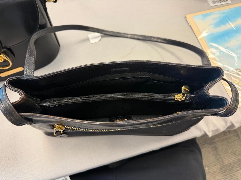 BLACK LEATHER DESIGNER PURSES MONSAC NEW YORKA AND POL RALPH LAUREN - 17