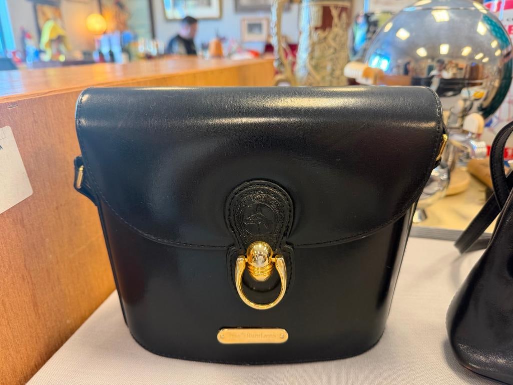 BLACK LEATHER DESIGNER PURSES MONSAC NEW YORKA AND POL RALPH LAUREN - 3