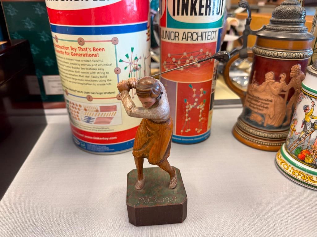 1932 HAND CARVED WOMANS GOLD TROPHY - 2
