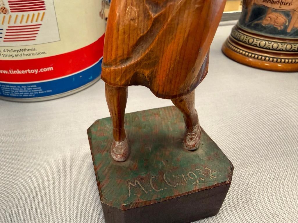 1932 HAND CARVED WOMANS GOLD TROPHY - 7