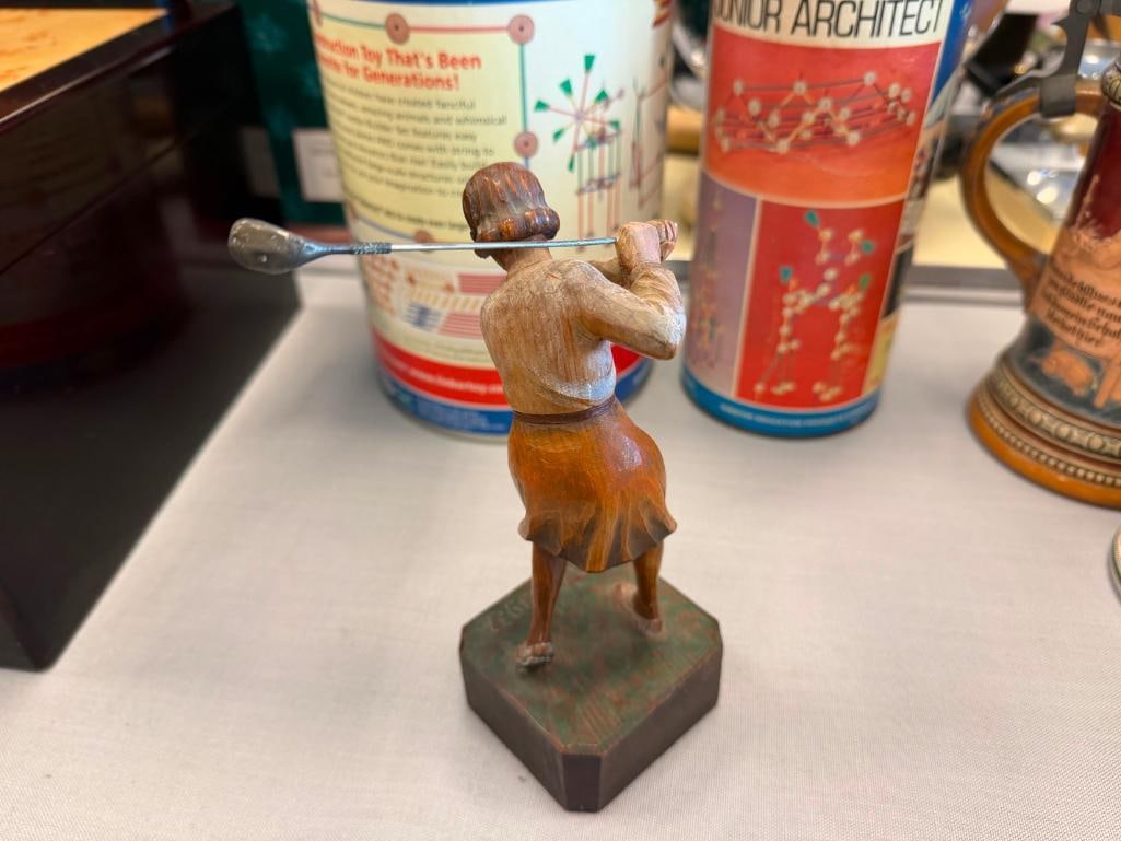 1932 HAND CARVED WOMANS GOLD TROPHY - 8