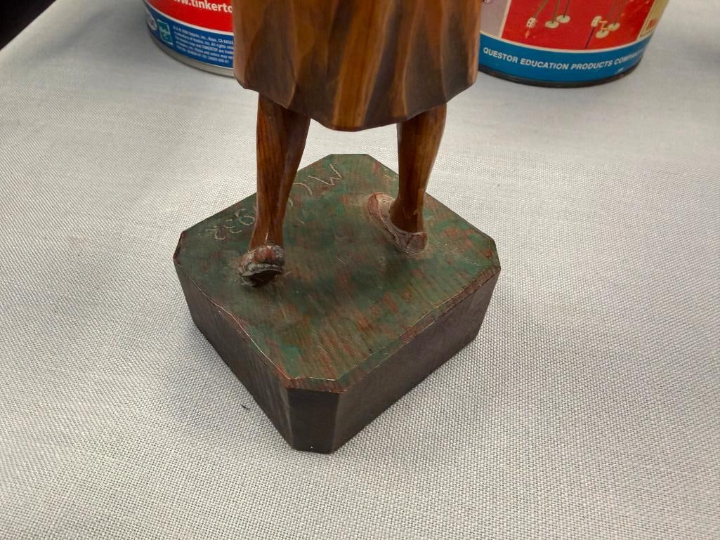 1932 HAND CARVED WOMANS GOLD TROPHY - 9