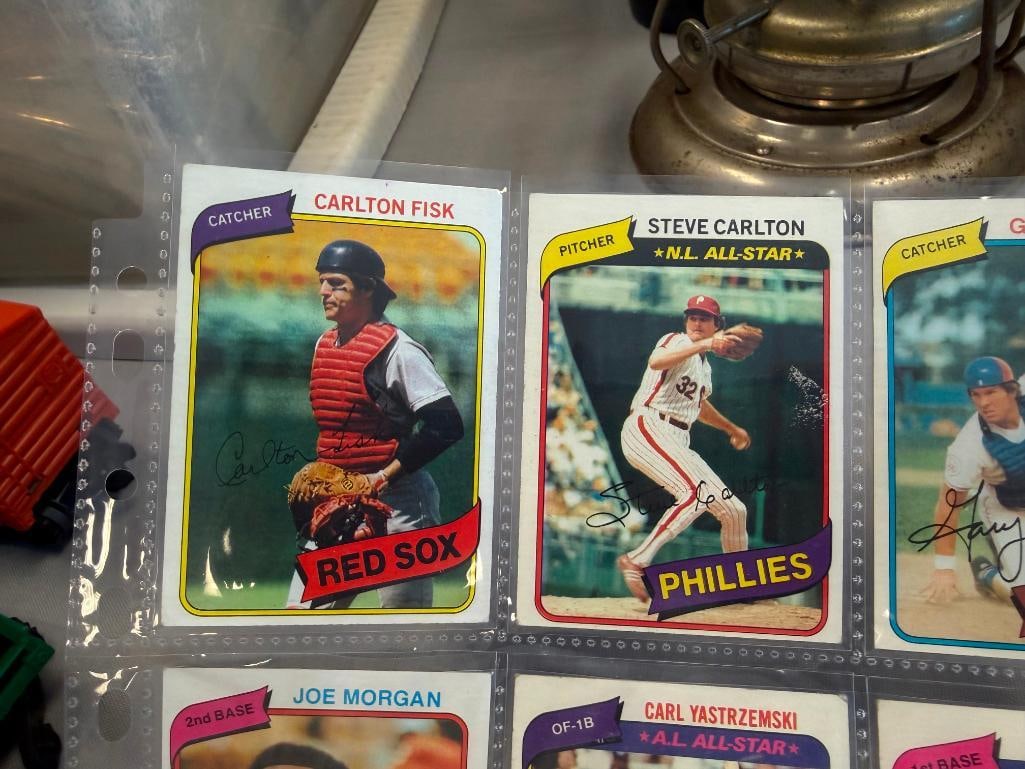 1980 TOPPS BASEBALL CARDS HALL OF FAMERS CARLTON FISK, GARY CARTER, JOE MORGAN, ROD CAREW - 3