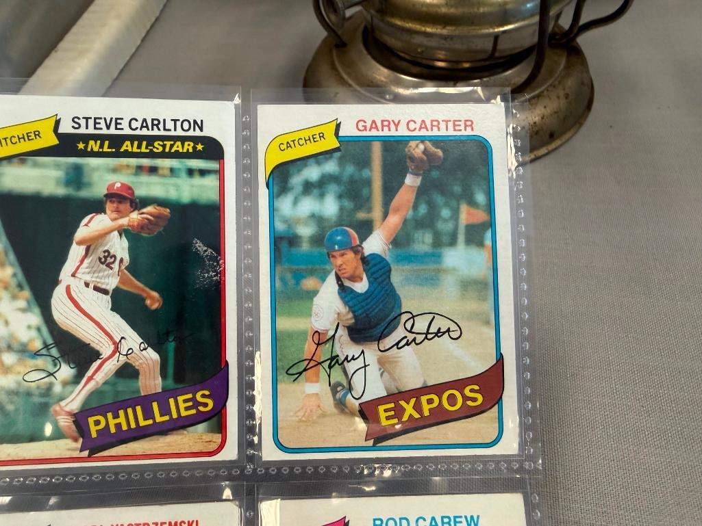 1980 TOPPS BASEBALL CARDS HALL OF FAMERS CARLTON FISK, GARY CARTER, JOE MORGAN, ROD CAREW - 4