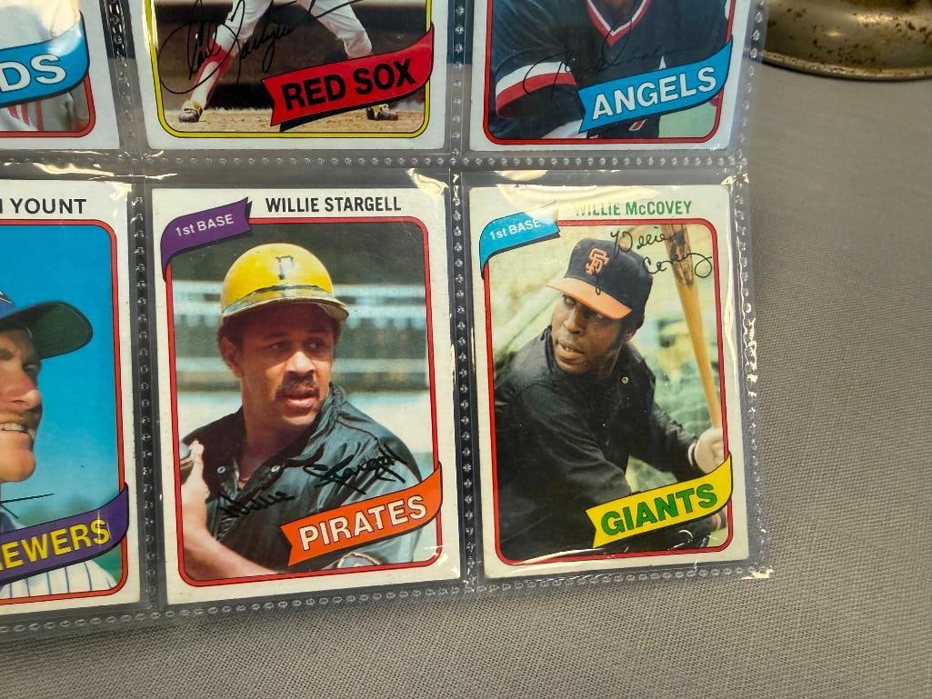 1980 TOPPS BASEBALL CARDS HALL OF FAMERS CARLTON FISK, GARY CARTER, JOE MORGAN, ROD CAREW - 6