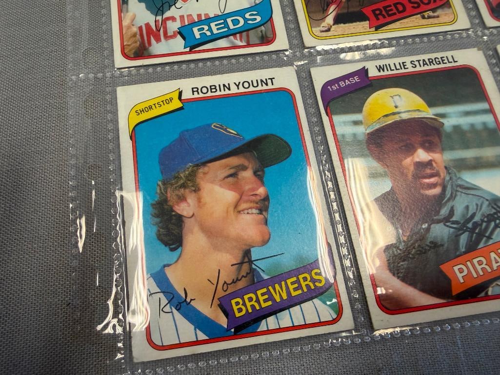 1980 TOPPS BASEBALL CARDS HALL OF FAMERS CARLTON FISK, GARY CARTER, JOE MORGAN, ROD CAREW - 8
