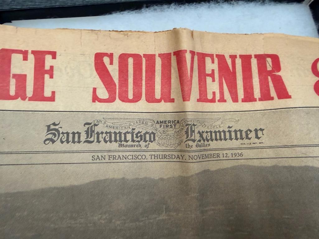 NOVEMBER 12, 1936 SAN FRANCISCO EXAMINER BAY BRIDGE SOUVENIR EDITION NEWSPAPER - 7