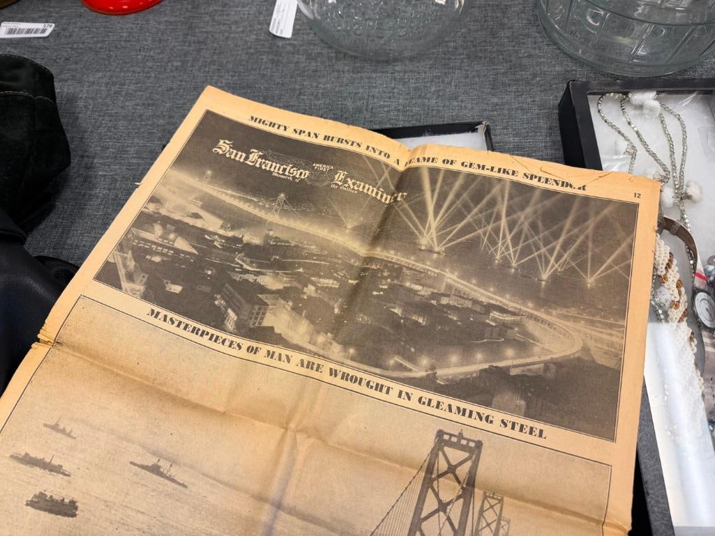 NOVEMBER 12, 1936 SAN FRANCISCO EXAMINER BAY BRIDGE SOUVENIR EDITION NEWSPAPER - 8
