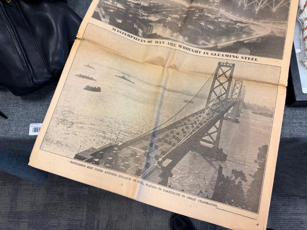 NOVEMBER 12, 1936 SAN FRANCISCO EXAMINER BAY BRIDGE SOUVENIR EDITION NEWSPAPER - 9