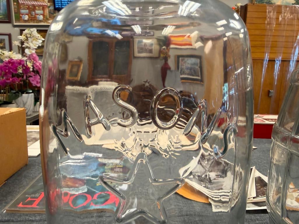 TWO VINTAGE GLASS JARS INCLUDING MASON'S EMBOSSED JAR "PATENT NOV. 30TH 1858" - 5