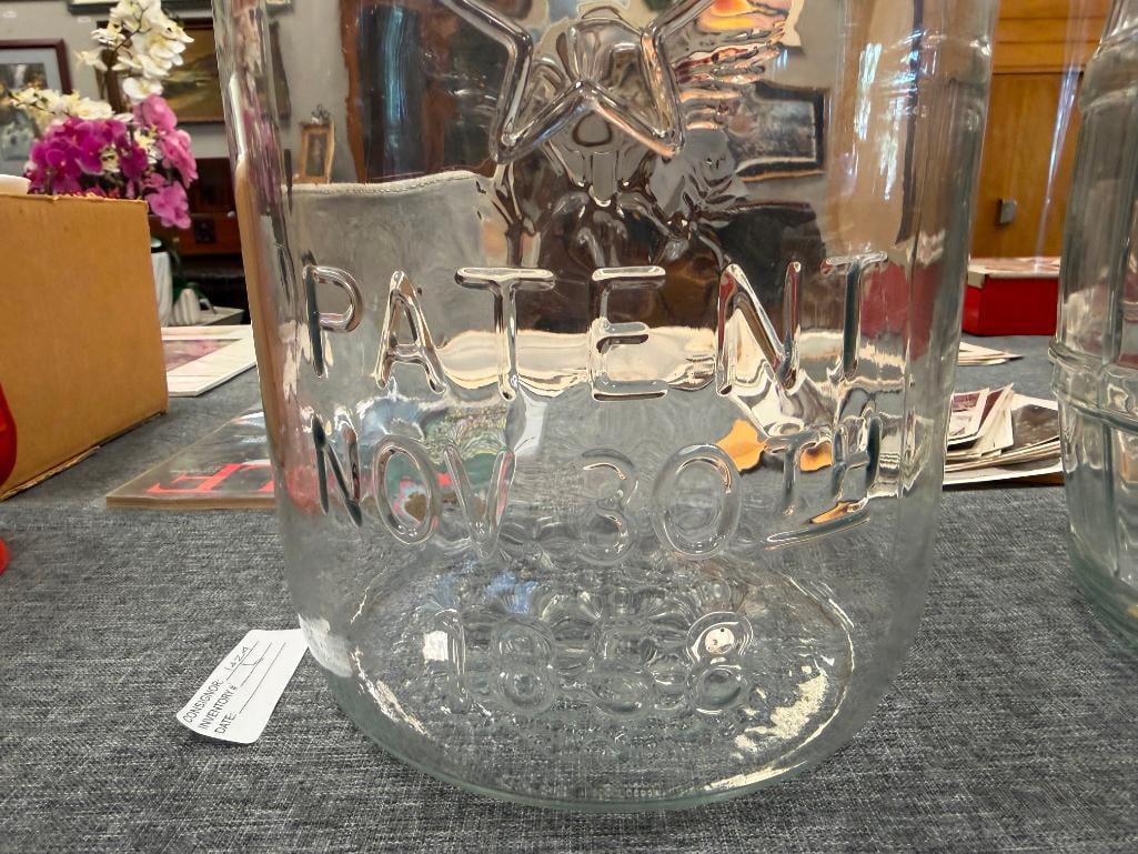 TWO VINTAGE GLASS JARS INCLUDING MASON'S EMBOSSED JAR "PATENT NOV. 30TH 1858" - 7