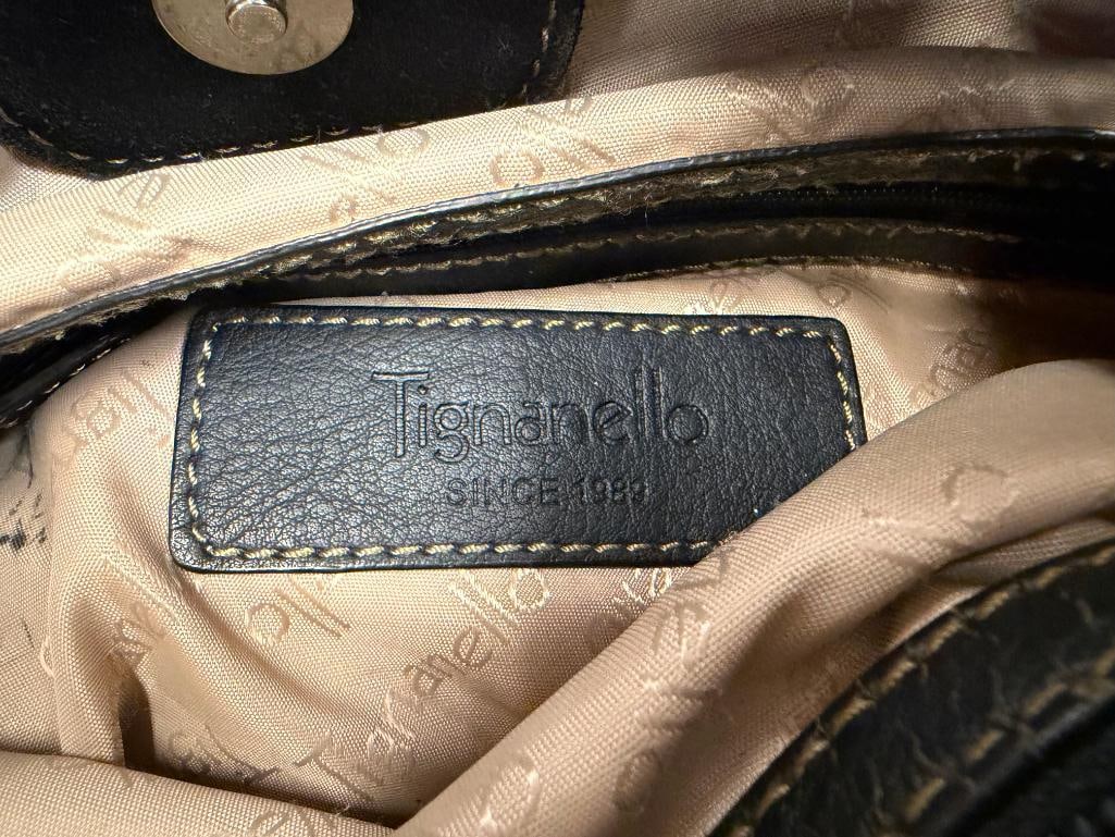TWO TIGNANELLO DESIGNER LEATHER LADIES HANDBAGS / PURSES - 4