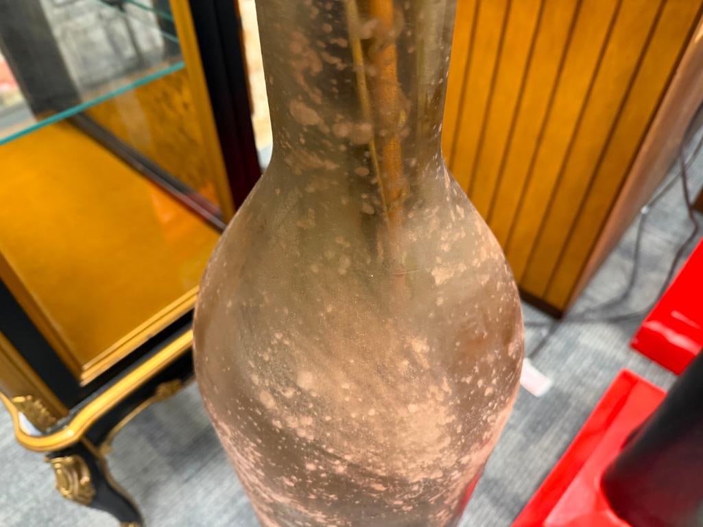 LARGE HOME DECOR RUSTIC GLASS BOTTLE FLOOR VASE WITH ARTIFICIAL PLANTS - 4