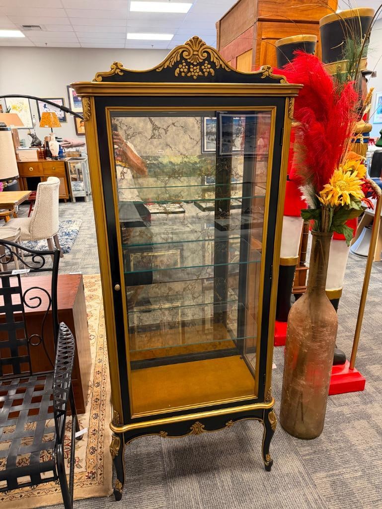 VINTAGE FRENCH PROVINCIAL STYLE CURIO DISPLAY CABINET - 2
