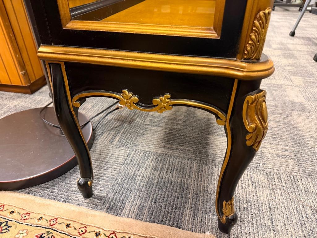 VINTAGE FRENCH PROVINCIAL STYLE CURIO DISPLAY CABINET - 5