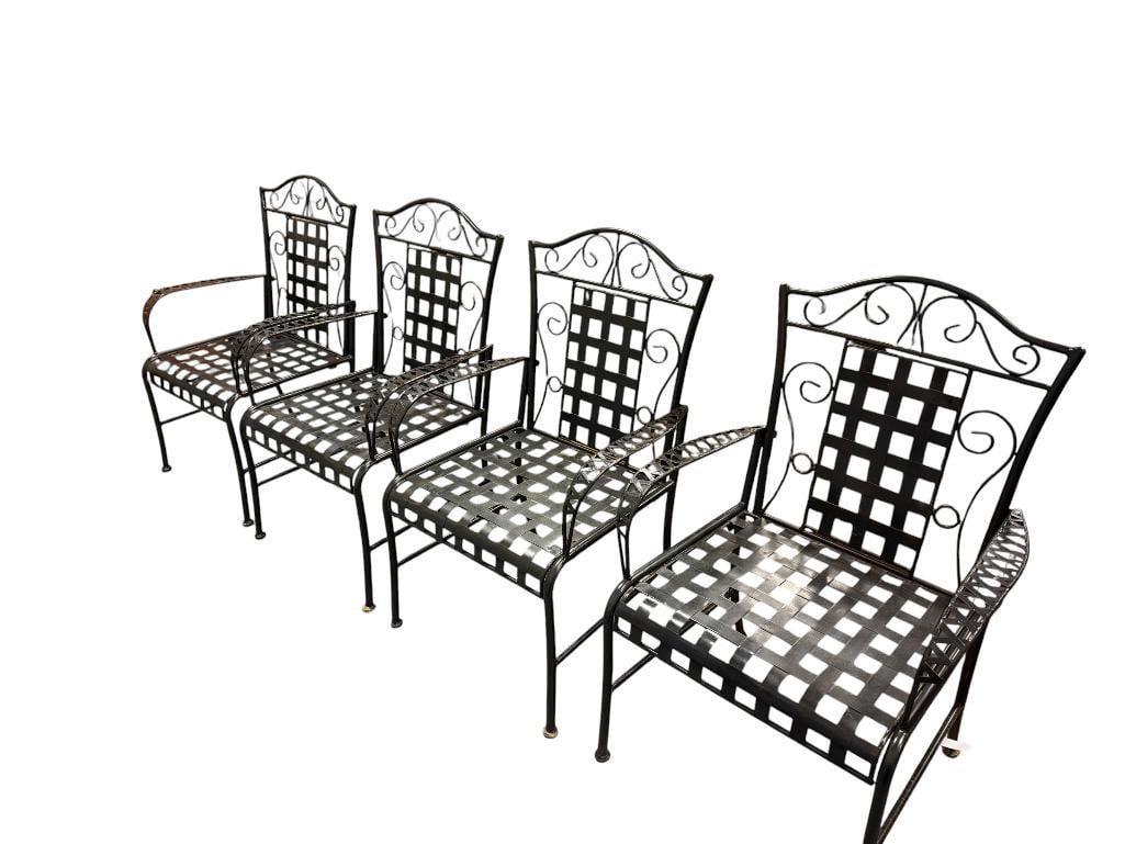SET OF FOUR IRON PATIO / OUTDOOR ARMCHAIRS (1 of 15)