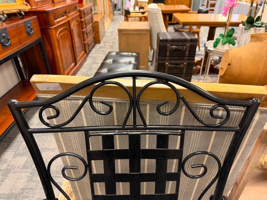 SET OF FOUR IRON PATIO / OUTDOOR ARMCHAIRS - 5