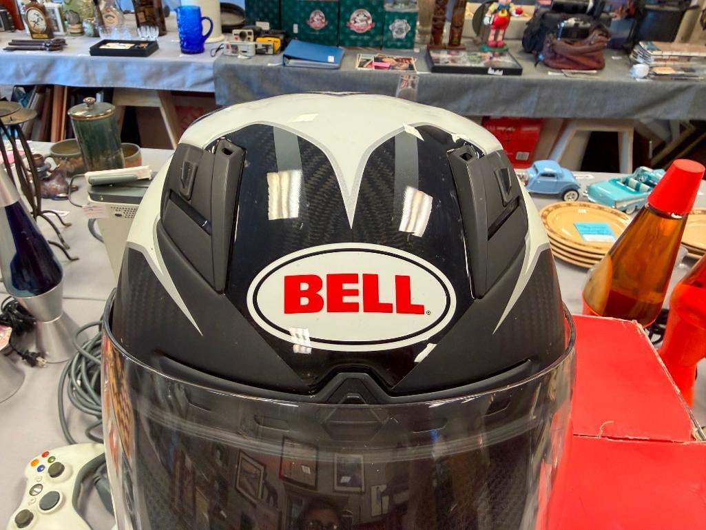 BELL STAR PINNED BLACK FULL FACE MOTORCYCLE HELMET SIZE XL DOT APPROVED LIKE-NEW - 5