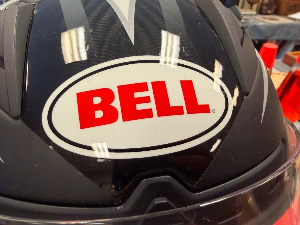 BELL STAR PINNED BLACK FULL FACE MOTORCYCLE HELMET SIZE XL DOT APPROVED LIKE-NEW - 6