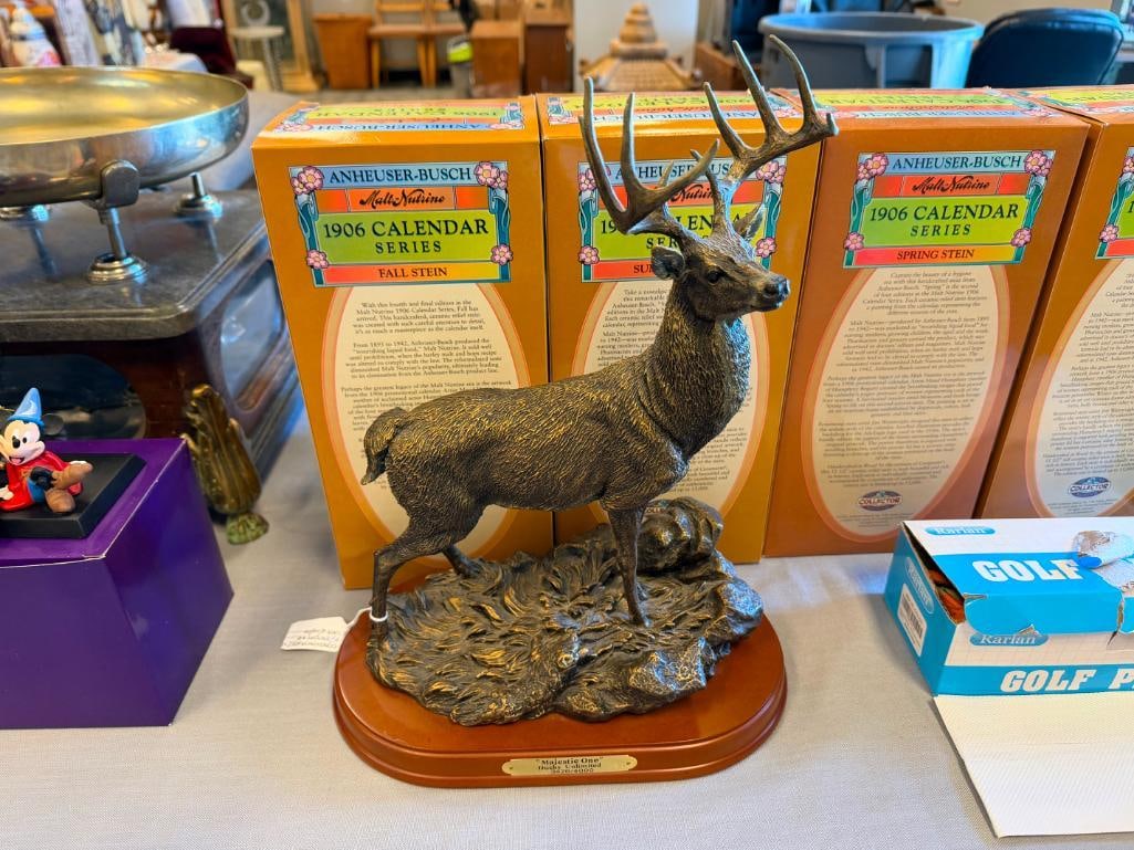 DUCKS UNLIMITED LIMITED EDITION BUCK RESIN STATUE / FIGURINE MAJESTIC ONE NO. 3426/4000 - 2