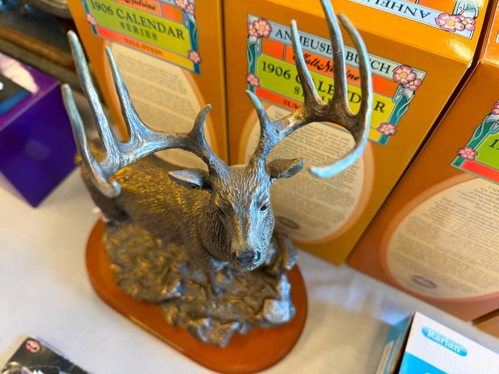 DUCKS UNLIMITED LIMITED EDITION BUCK RESIN STATUE / FIGURINE MAJESTIC ONE NO. 3426/4000 - 4