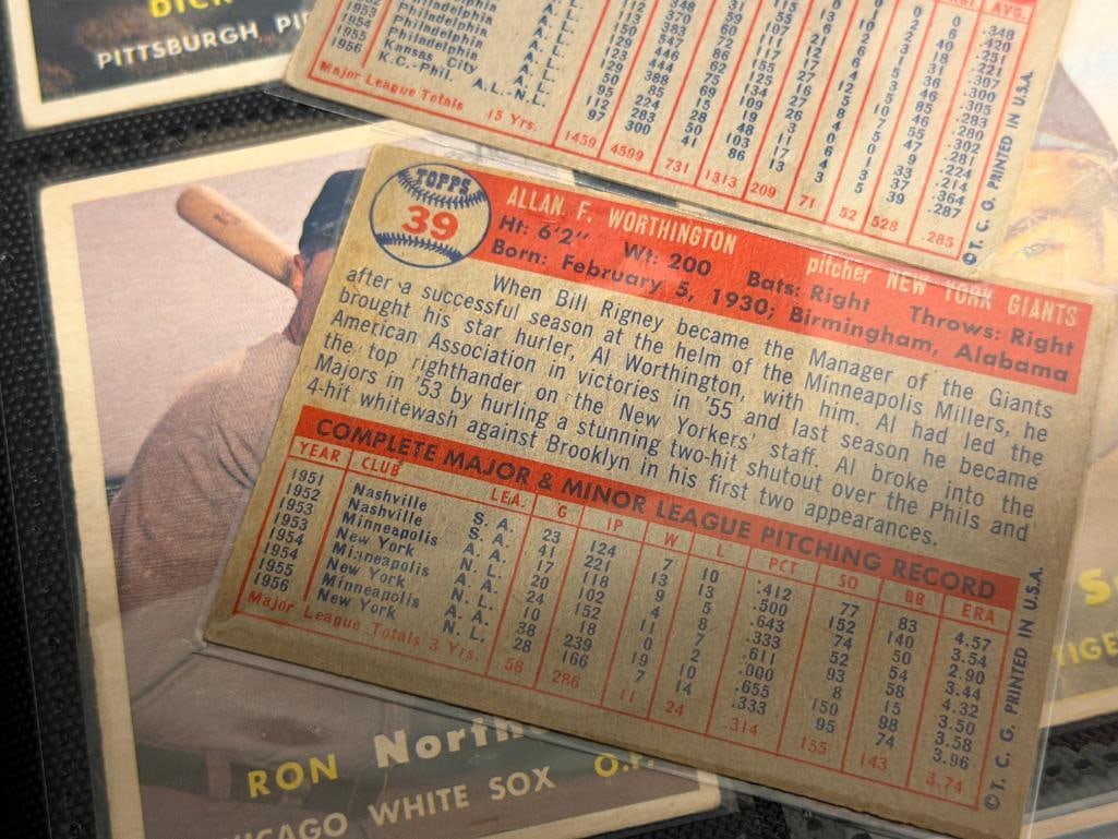 1957 TOPPS BASEBALL CARD BEGINNERS CARD SET 64 CARDS TOTAL COMMONS / FILLER CARDS - 13
