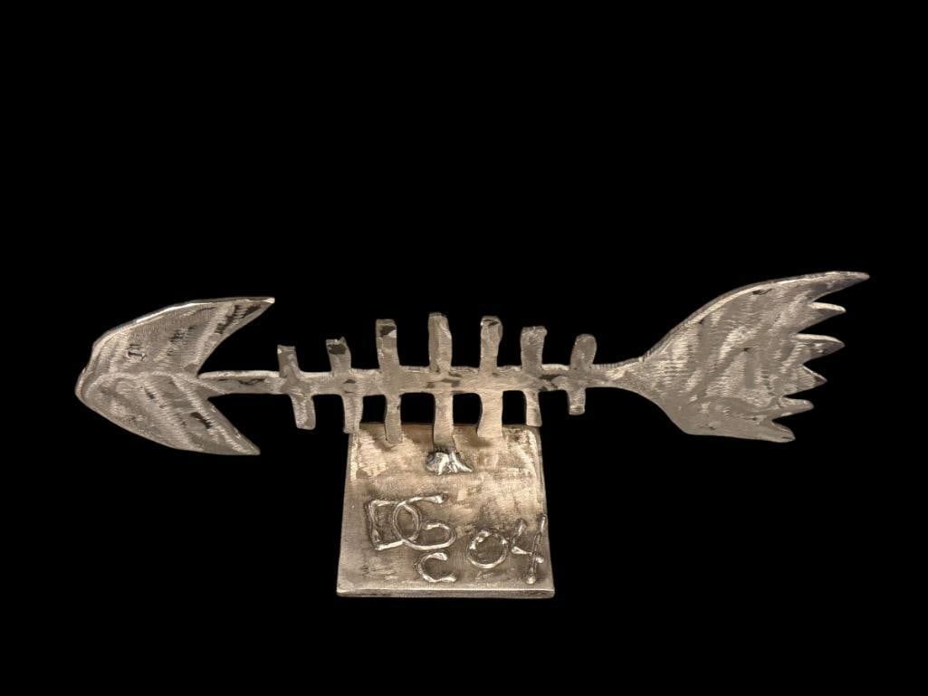 SEAN KELLY RENO, NV IRON WORKER / ARTIST HAND CRAFTED METAL SCULPTURE TITLED DOWN2AWIRE DATED 2004 (1 of 9)