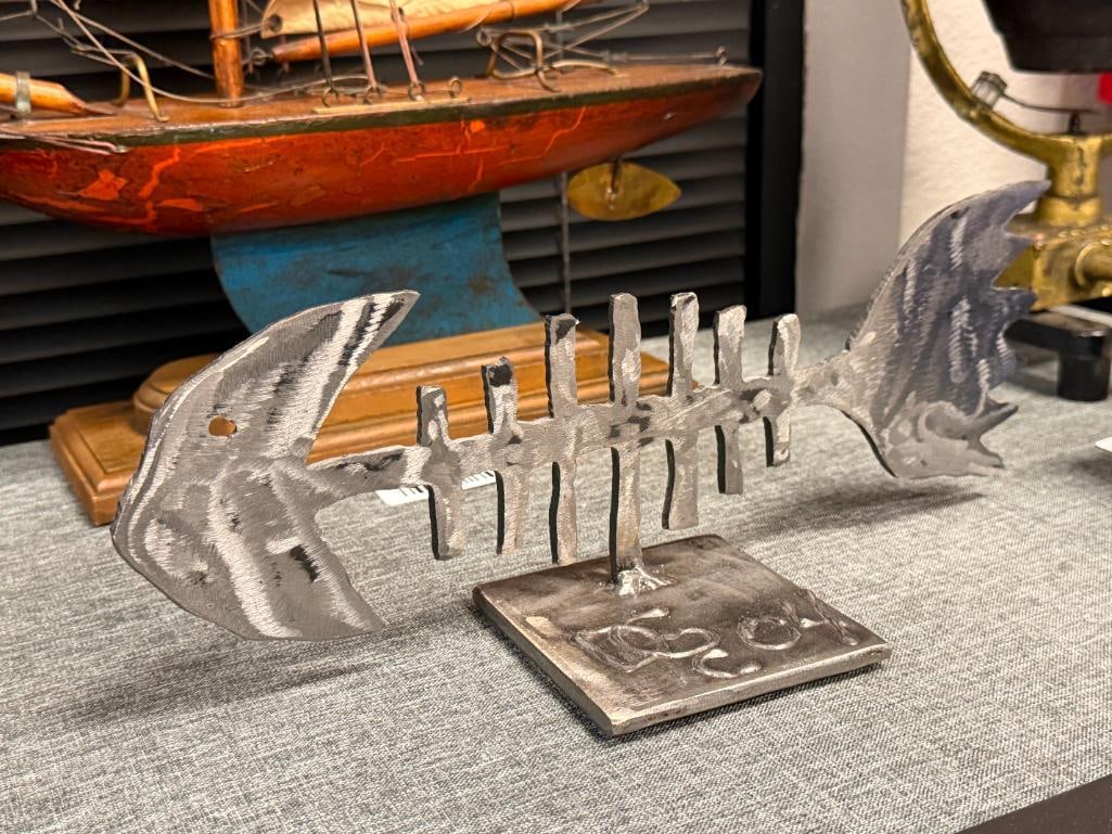 SEAN KELLY RENO, NV IRON WORKER / ARTIST HAND CRAFTED METAL SCULPTURE TITLED DOWN2AWIRE DATED 2004 - 2