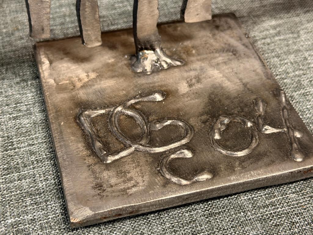 SEAN KELLY RENO, NV IRON WORKER / ARTIST HAND CRAFTED METAL SCULPTURE TITLED DOWN2AWIRE DATED 2004 - 5