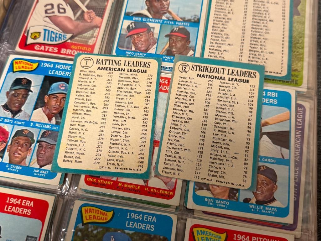 1965 TOPPS BASEBALL CARD NEAR COMPLETE SET INCLUDES ROOKIES / HALL OF FAMERS / STARS - 20