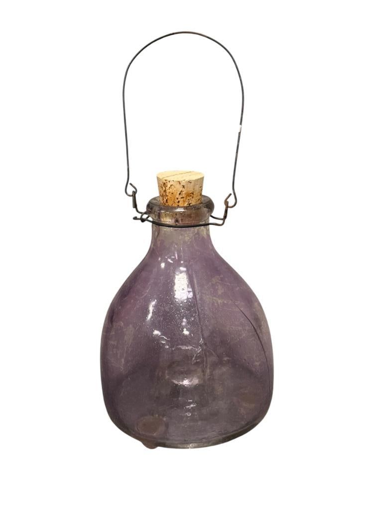 ANTIQUE SUN PURPLED GLASS BUG / WASP CATCHER JAR (1 of 7)