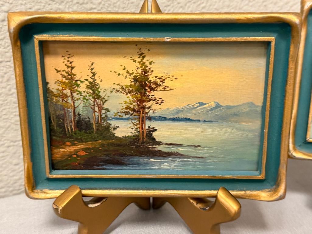 G.Y. SERISAWA JAPANESE BORN AMERICAN COMMERCIAL ARTIST ORIGINAL OIL ON BOARD MINIATURE PAINTINGS - 2