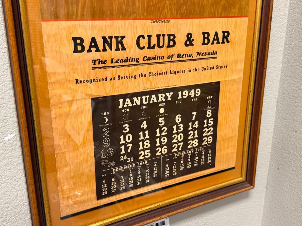 1949 ADVERTISEMENT CALENDAR FOR THE BANK CLUB RENO, NV ART BY PIN-UP ARTIST ZOE MOZERT - 3