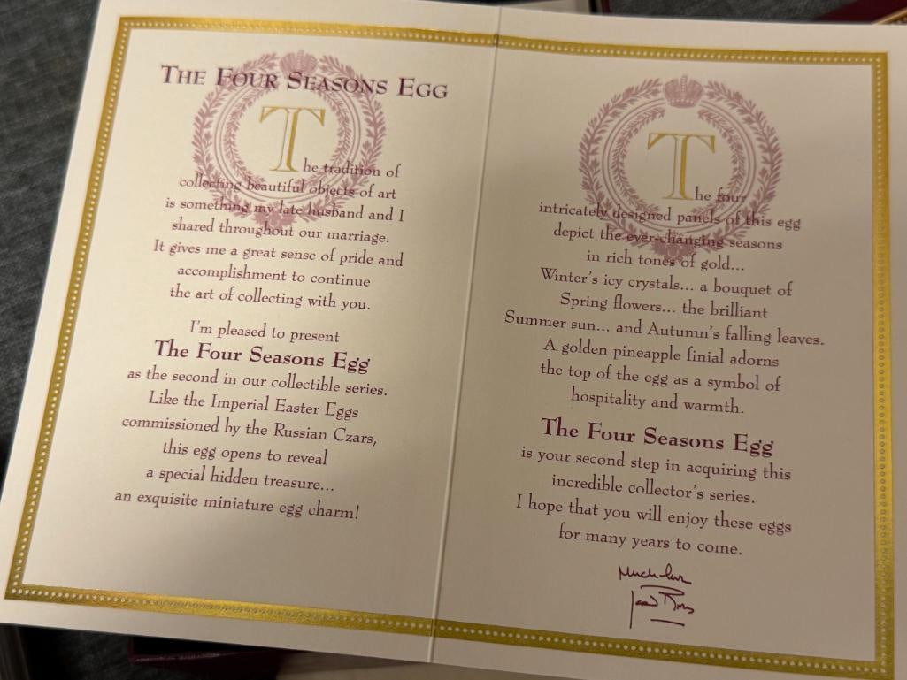 JOAN RIVERS IMPERIAL TREASURES THE FOUR SEASONS EGG - 10