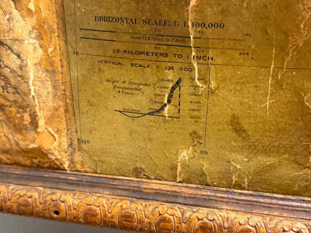 EARLY 20TH CENTURY 3D RAISED RELIEF MAP OF CALIFORNIA AND NEVADA POWER HOUSES BUSINESS FIELDS PG&E - 16
