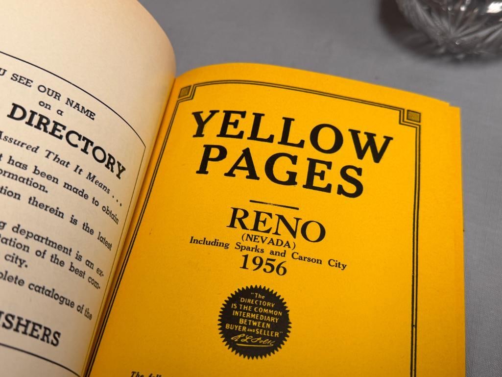 1956 POLK'S RENO / WASHOE COUNTY NEVADA CITY DIRECTORY INCLUDES SPARKS, CARSON CITY, WASHOE COUNTY - 6