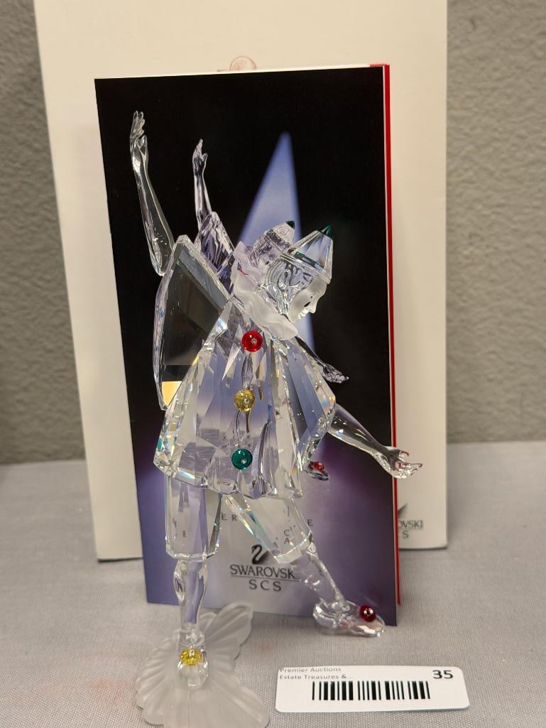 SWAROVSKI CRYSTAL SCS ANNUAL EDITION FIGURINE MASQUERADE PIERROT FIGURINE NO. 230586 RETIRED - 2