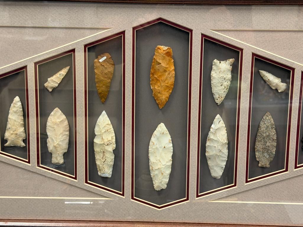 PRIMITIVE NATIVE AMERICAN KNAPPED STONE PROJECTILE POINTS / ARROWHEADS AND KNIFE BLADES - 3