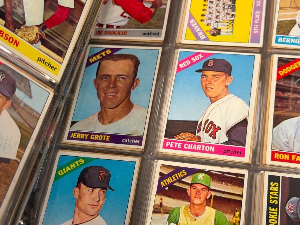 1966 TOPPS BASEBALL CARD SET NEAR COMPLETE WITH MANY HALL OF FAMERS / STARS / ROOKIES - 11