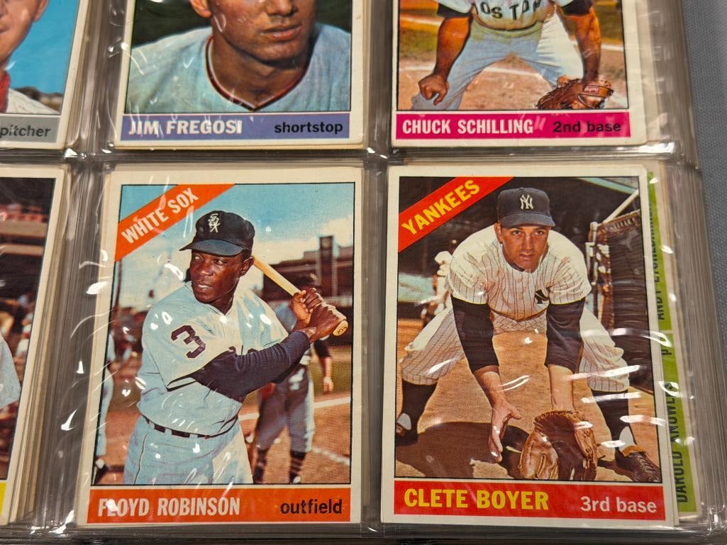 1966 TOPPS BASEBALL CARD SET NEAR COMPLETE WITH MANY HALL OF FAMERS / STARS / ROOKIES - 3