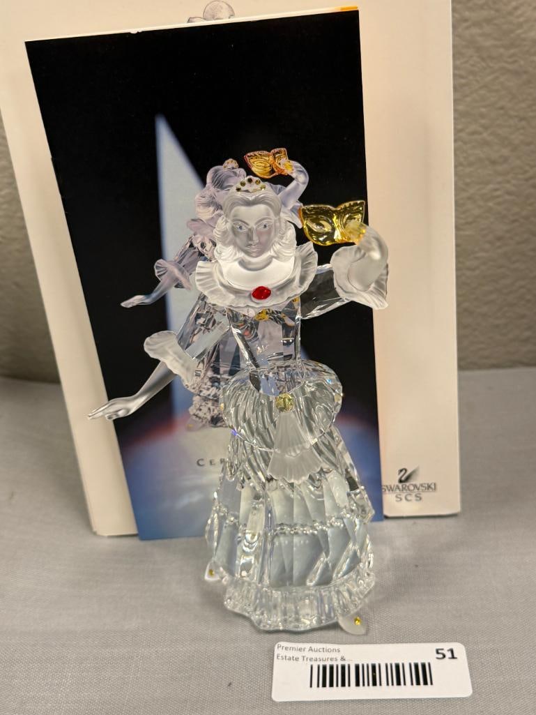 SWAROVSKI CRYSTAL SCS ANNUAL FIGURINE MASQUERADE COLUMBINE NO. 242032 RETIRED 2000 - 3