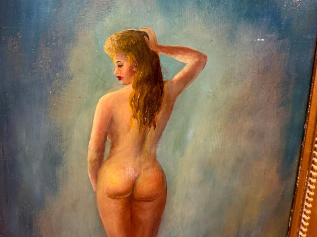 JOSEPH PORTER MID-CENTURY ORIGINAL OIL ON BOARD NUDE PAINTING - 3