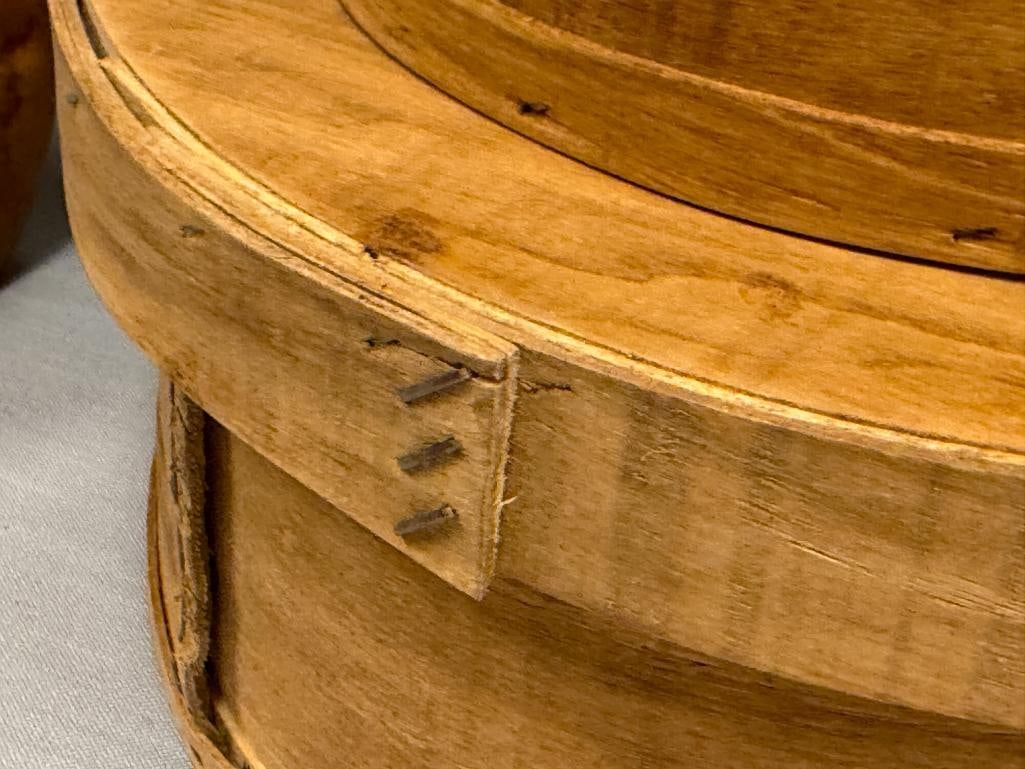 VINTAGE ROUND WOODEN CHEESE BOXES - 5