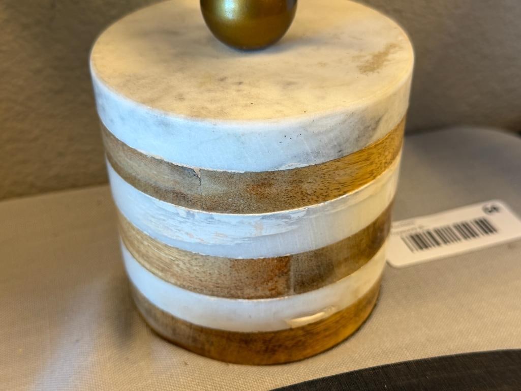 DECORATIVE BRASS AND MARBLE ARMILLARY SPHERE - 5